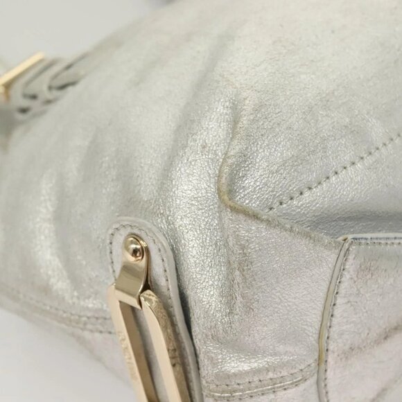 Jimmy Choo Shoulder Bag Leather Silver Gold Auth BA3827 - Picture 10 of 16